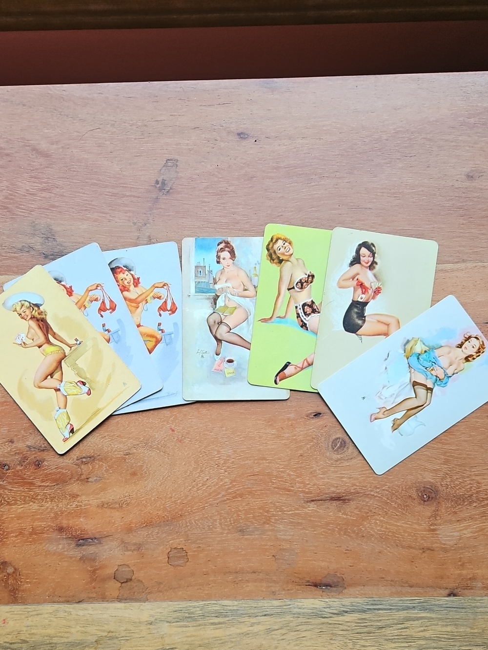 Women Swim Vintage Pin-Up Beach Card Set - Multicolor